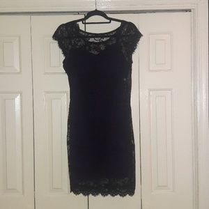 PattyBoutik Lace Overlay Dress